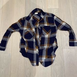 Brown and blue flannel